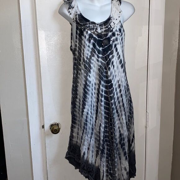 SHORELINE Grey Tie Dye Tank Dress -OS NWT - Picture 1 of 6